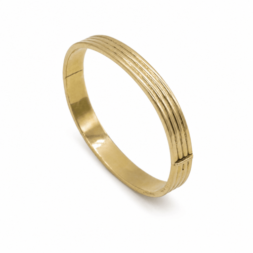 Bracelet jonc ouvrant articulé en or jaune 18K 58 Facettes BRA-2508-01