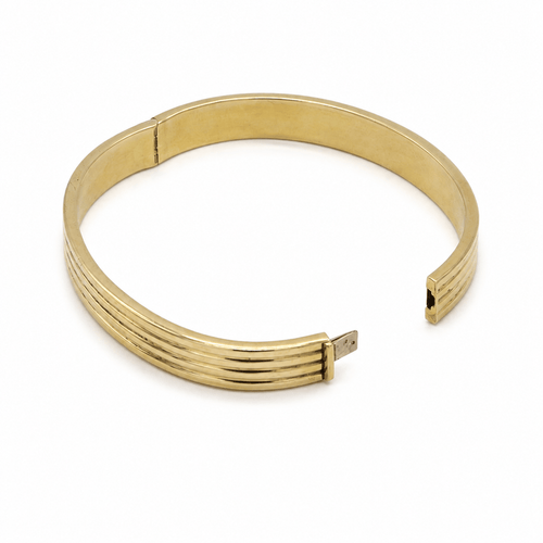 Bracelet jonc ouvrant articulé en or jaune 18K 58 Facettes BRA-2508-01
