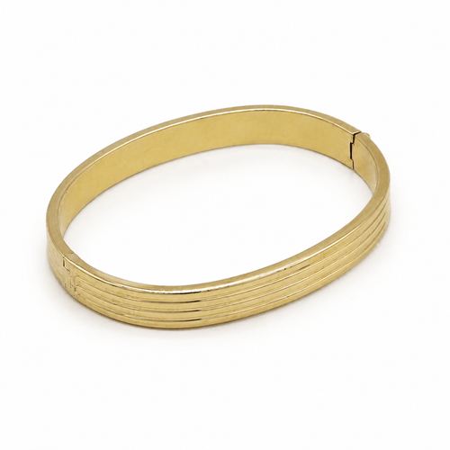 Bracelet jonc ouvrant articulé en or jaune 18K 58 Facettes BRA-2508-01