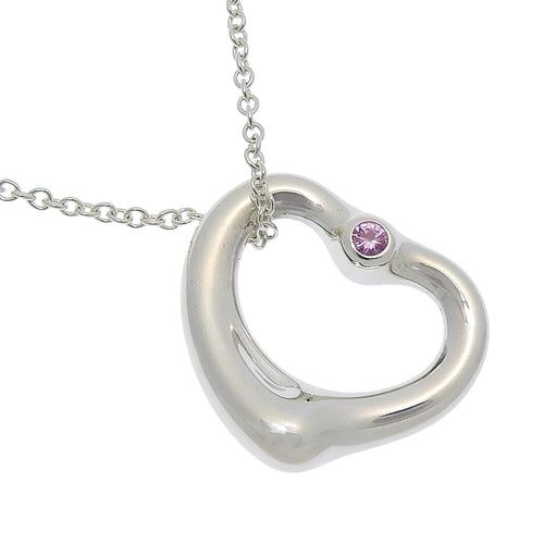 Tiffany & Co. Elsa Peretti - Pendentif Open Heart en argent et saphir rose 58 Facettes a92cws30t8
