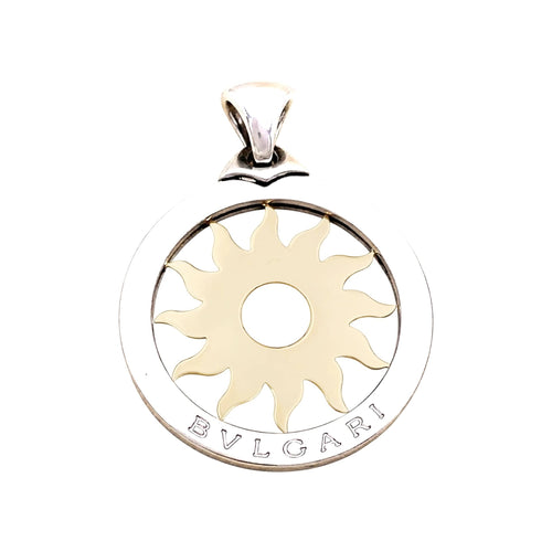 Pendentif Bulgari Tondo Sun - Pendentif en or jaune et acier 58 Facettes 35889