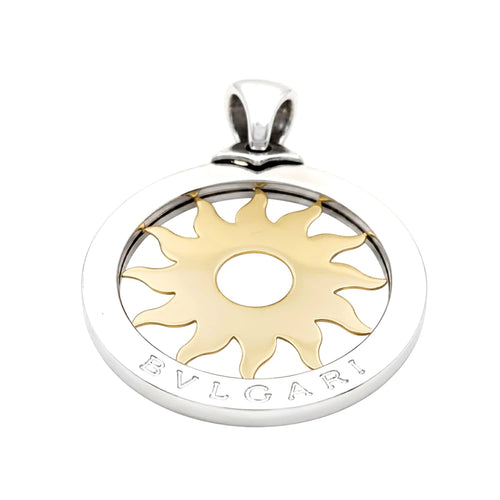 Pendentif Bulgari Tondo Sun - Pendentif en or jaune et acier 58 Facettes 35889