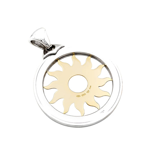 Pendentif Bulgari Tondo Sun - Pendentif en or jaune et acier 58 Facettes 35889