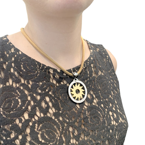 Pendentif Bulgari Tondo Sun - Pendentif en or jaune et acier 58 Facettes 35889