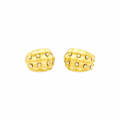 Boucles d'oreilles Boucles d'oreilles motif capitonné en or jaune 58 Facettes 35931