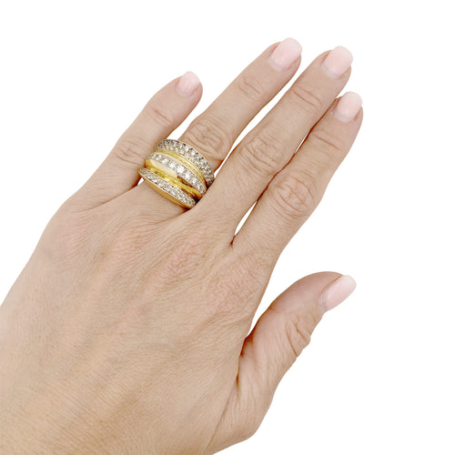 Bague 48 Bague vintage en platine, or rose et diamants 58 Facettes 35936