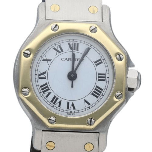 Cartier Santos Ronde Octagon - Montre en or jaune et acier 58 Facettes MT47899