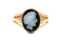 46 Bague Art déco en or jaune 18 carats et camée en agate 58 Facettes 23944