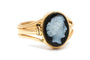 46 Bague Art déco en or jaune 18 carats et camée en agate 58 Facettes 23944