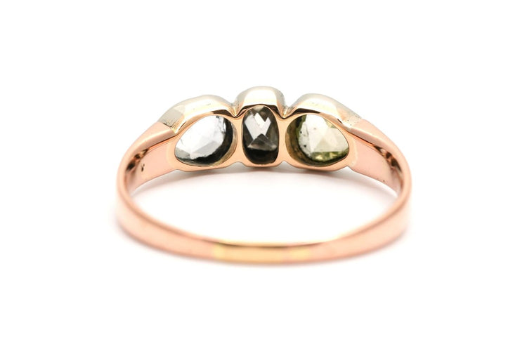 58 Bague Art déco en or jaune 18 carats, argent et diamants 58 Facettes 23950