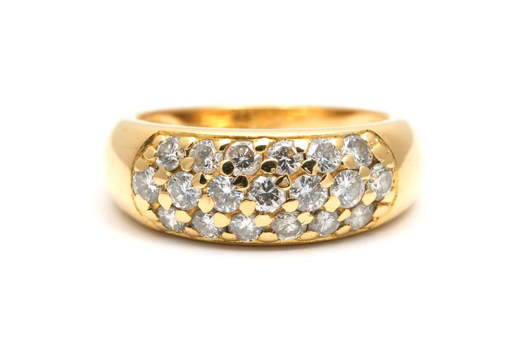53 Bague contemporaine en or jaune 18 carats et diamants 58 Facettes B904