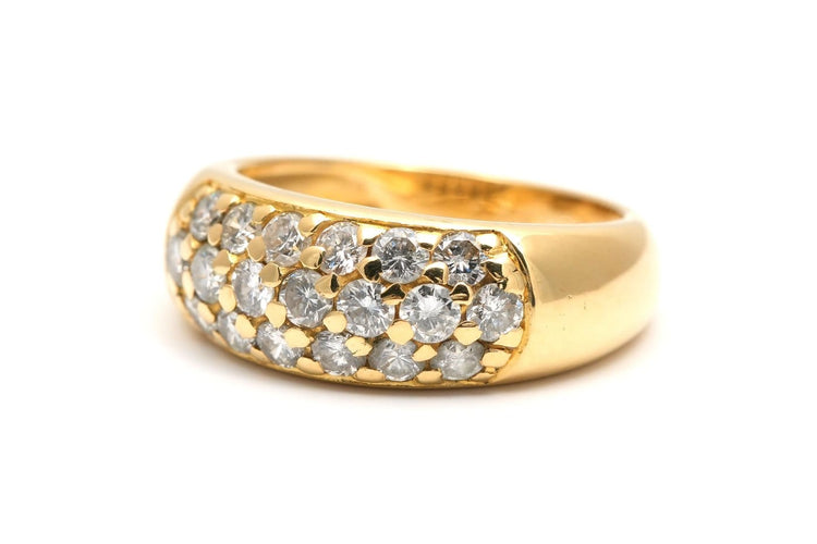 53 Bague contemporaine en or jaune 18 carats et diamants 58 Facettes B904