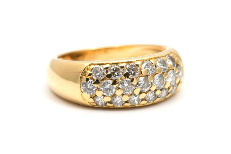 53 Bague contemporaine en or jaune 18 carats et diamants 58 Facettes B904