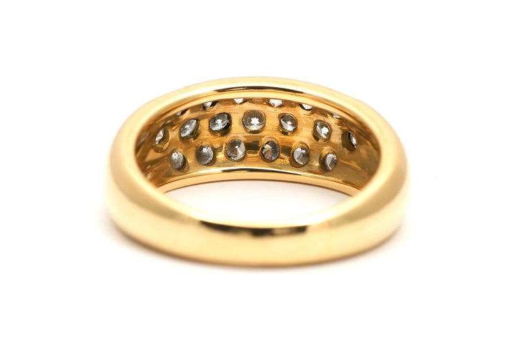 53 Bague contemporaine en or jaune 18 carats et diamants 58 Facettes B904