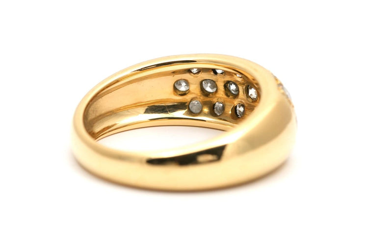 53 Bague contemporaine en or jaune 18 carats et diamants 58 Facettes B904