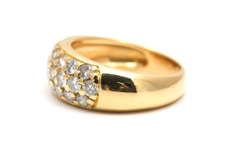 53 Bague contemporaine en or jaune 18 carats et diamants 58 Facettes B904