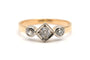 Bague 49 Bague Art déco en or jaune et blanc 18 carats avec diamants 58 Facettes 23942