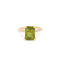 Bague 53 Bague péridot 4,80 carats diamants en or jaune 18 carats 58 Facettes B389