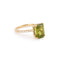 Bague 53 Bague péridot 4,80 carats diamants en or jaune 18 carats 58 Facettes B389