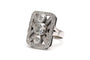 58 Bague contemporaine Art déco en or blanc 18 carats et diamants 58 Facettes 23935