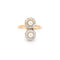 Bague 54 Bague Toi & Moi ancienne en or jaune 18 carats, platine, perles et diamants 58 Facettes B388