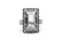 Bague 52 Art Déco - Bague en or blanc et aigue-marine 58 Facettes 24019
