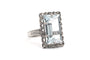 Bague 52 Art Déco - Bague en or blanc et aigue-marine 58 Facettes 24019