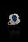 Bague 54 Scrigno di Zaffiro - Bague en or blanc, saphir et diamants 58 Facettes