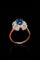 Bague 54 Scrigno di Zaffiro - Bague en or blanc, saphir et diamants 58 Facettes