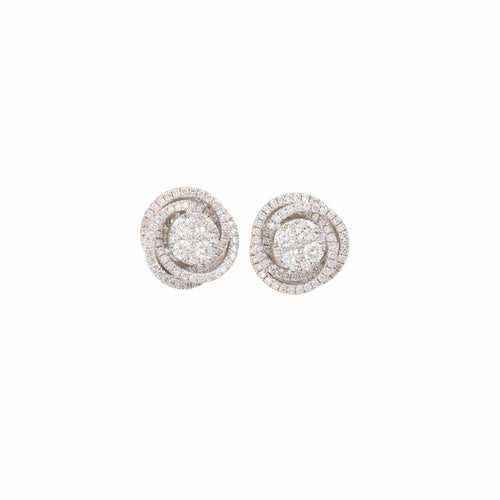 Boucles d'oreilles Boucles d'oreilles tourbillons pavées de diamants en or gris 18 carats 58 Facettes BO258