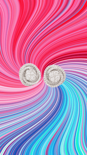 Boucles d'oreilles Boucles d'oreilles tourbillons pavées de diamants en or gris 18 carats 58 Facettes BO258
