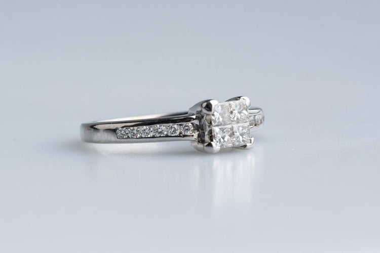 Bague 51 Bague diamants princesse et brillants en or blanc 18K 58 Facettes BGMAUBDOC768-107