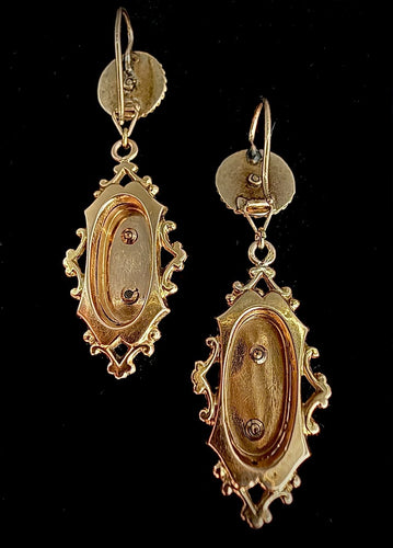 Napoléon III - Pendants d’oreilles en or rose et jaune, onyx et perles fines 58 Facettes bague01