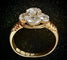 55 Art Nouveau - Bague marguerite en or jaune et diamants 58 Facettes Bague 011