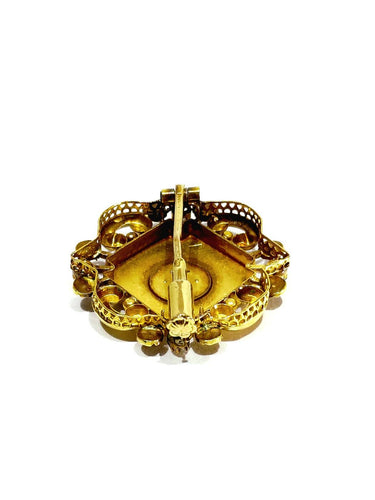 Broche en or rose, perles et diamants 58 Facettes 1812609
