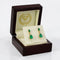 Boucles d'oreilles pendantes en or jaune 14 ct, émeraudes et diamants 58 Facettes E0041
