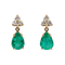 Boucles d'oreilles Boucles d'oreilles pendantes en or jaune 14 ct, émeraudes et diamants 58 Facettes E0043
