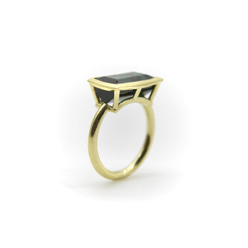 Bague 54 Signature - Bague en or 18K et tourmaline indicolite 58 Facettes 11200