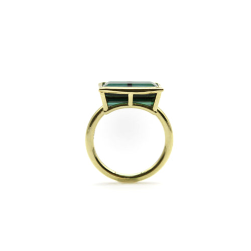 Bague 54 Signature - Bague en or 18K et tourmaline indicolite 58 Facettes 11200