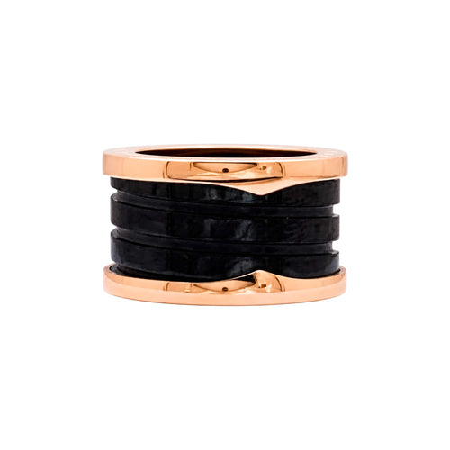 Bague 49 Bulgari B.ZERO1 - Bague en or rose et céramique noire 58 Facettes 35881