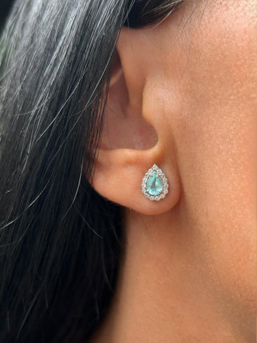 Boucles d'oreilles Boucles d'oreilles en or blanc 18k, tourmalines Paraíba et diamants 58 Facettes ORECCHINI PARAIBA