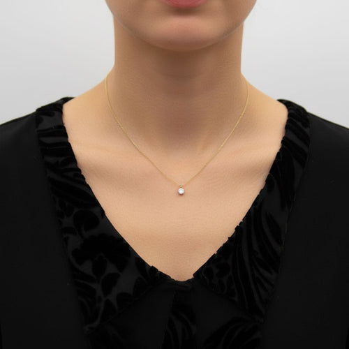 Collier Collier en or 14K avec diamant taille ancienne 0,60 ct 58 Facettes 11203