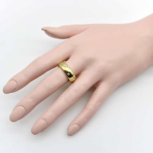 Bague 57 Étoile - Bague jonc donut en or 18 carats et diamants 58 Facettes 11205