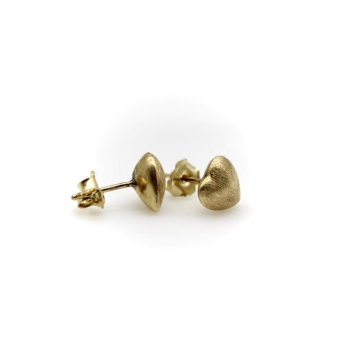 Boucles d'oreilles Boucles d'oreilles cœur bombé en or 14K finition florentine 58 Facettes 11206