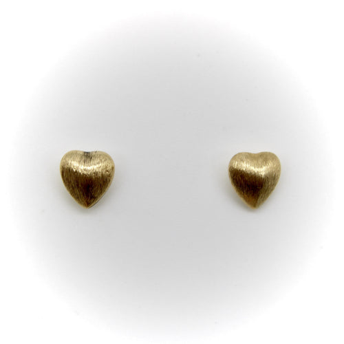 Boucles d'oreilles Boucles d'oreilles cœur bombé en or 14K finition florentine 58 Facettes 11206
