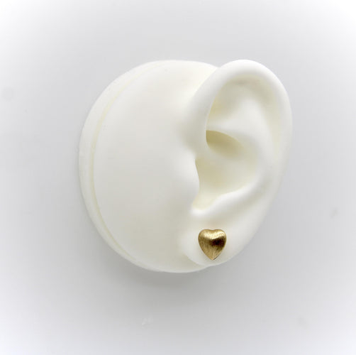 Boucles d'oreilles Boucles d'oreilles cœur bombé en or 14K finition florentine 58 Facettes 11206
