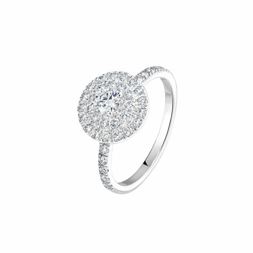 Bague 52 Gemmyo Rétroromantique - Bague marguerite en or gris 18 carats et diamants 58 Facettes BD209