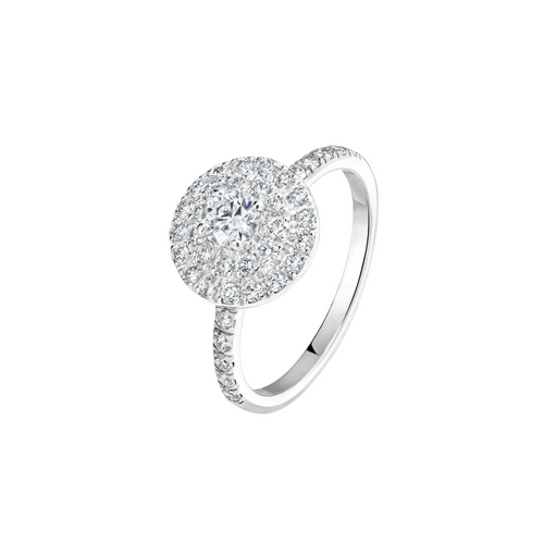 Gemmyo Rétroromantique - Bague marguerite en or gris 18 carats et diamants