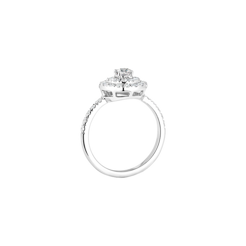 Gemmyo Rétroromantique - Bague marguerite en or gris 18 carats et diamants