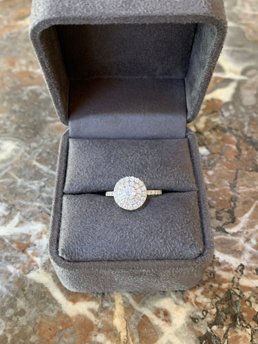Gemmyo Rétroromantique - Bague marguerite en or gris 18 carats et diamants